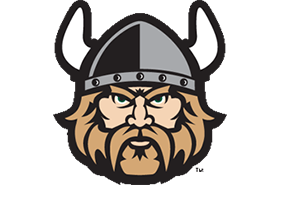 克利夫兰州立大学的吉祥物马格努斯的图像。他是戴头盔的维京人。